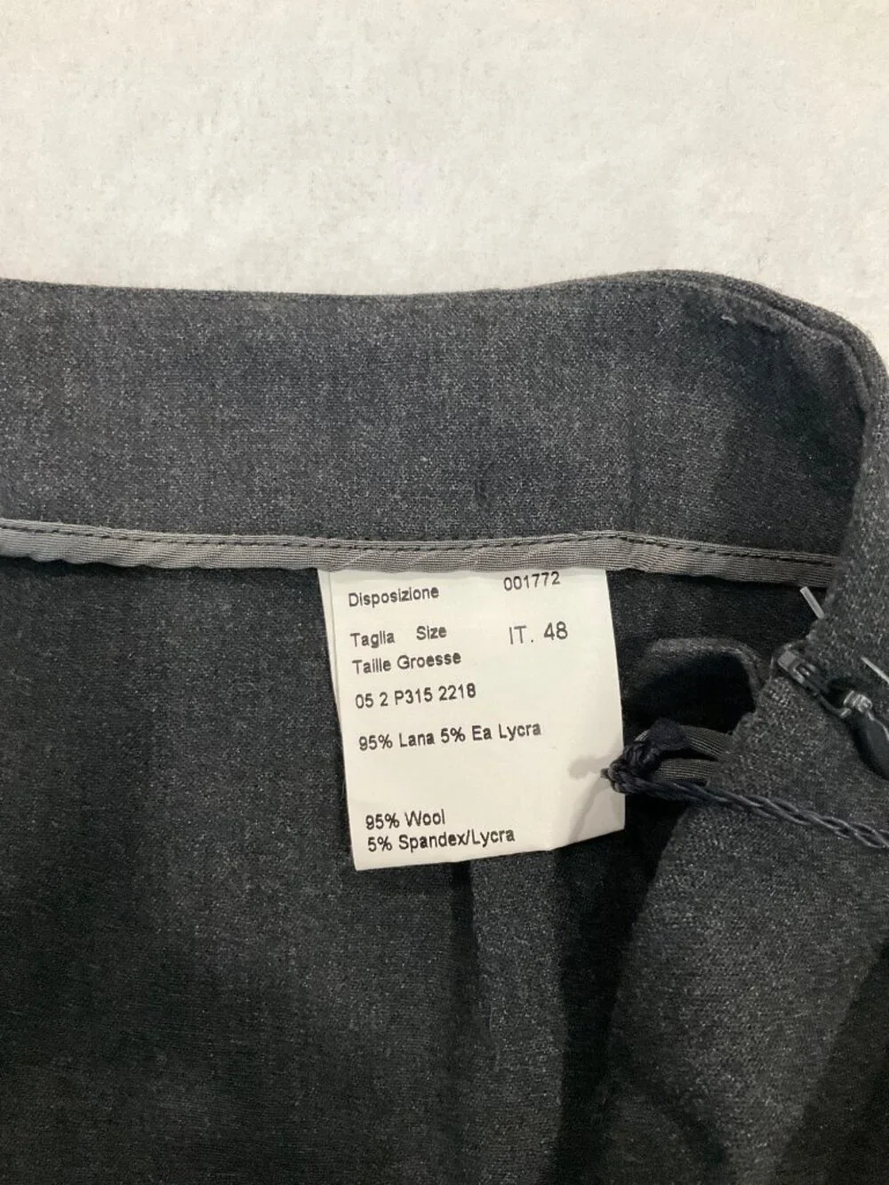 Piazza Sempione Audrey P315 Italian Stretch Cotton Slim‎ Pants 48 US 14 NEW GREY